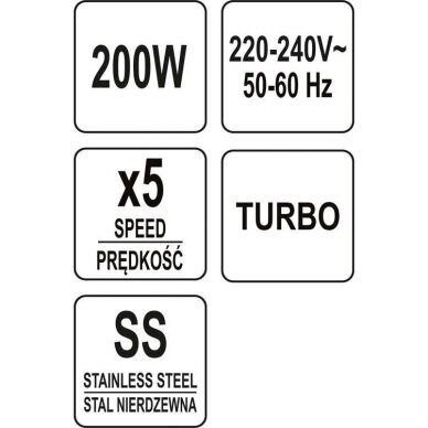 Rankinis mikseris / plakiklis | su baze | 5 greičiai | 200-250W  67781 7