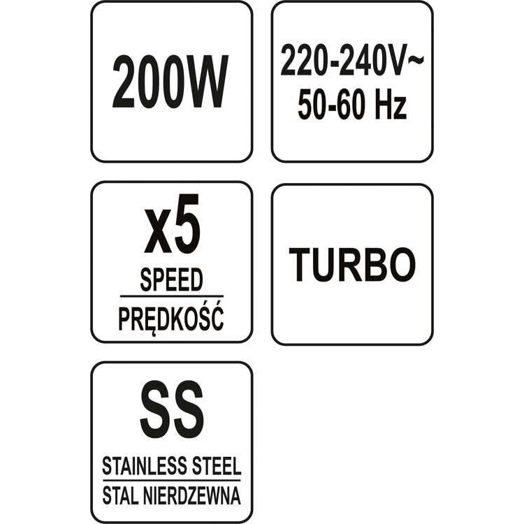 Rankinis mikseris / plakiklis | su baze | 5 greičiai | 200-250W  67781 7