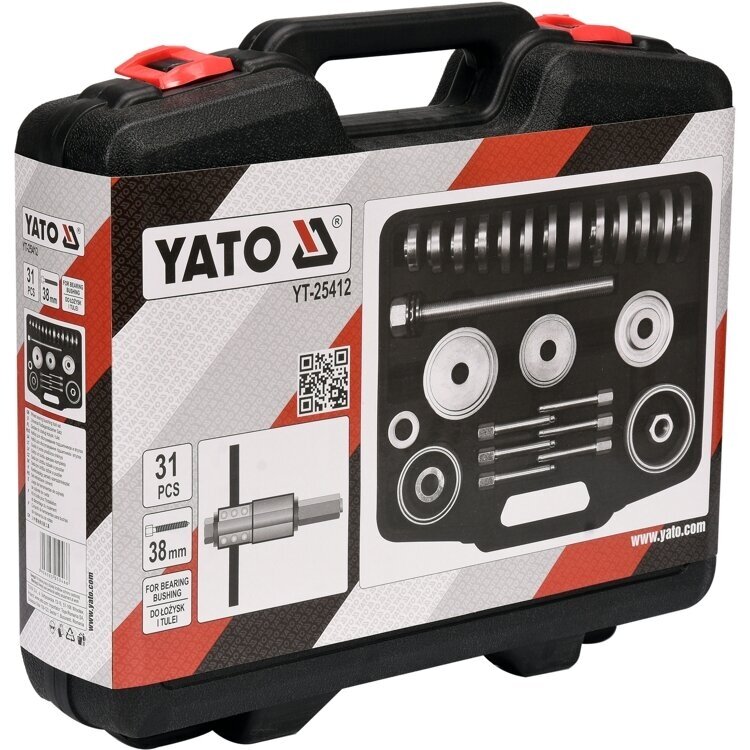 Rato guolių presavimo įrankių komplektas 31 vnt. YATO YT-25412 2 Rato guolių presavimo įrankių komplektas 31 vnt. YATO YT-25412 2