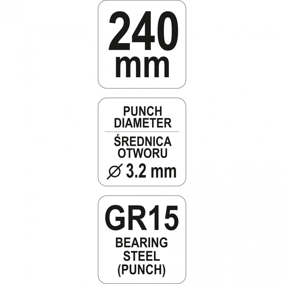 Replės apvalioms skylėms daryti 240 mm 3 Replės apvalioms skylėms daryti 240 mm 3