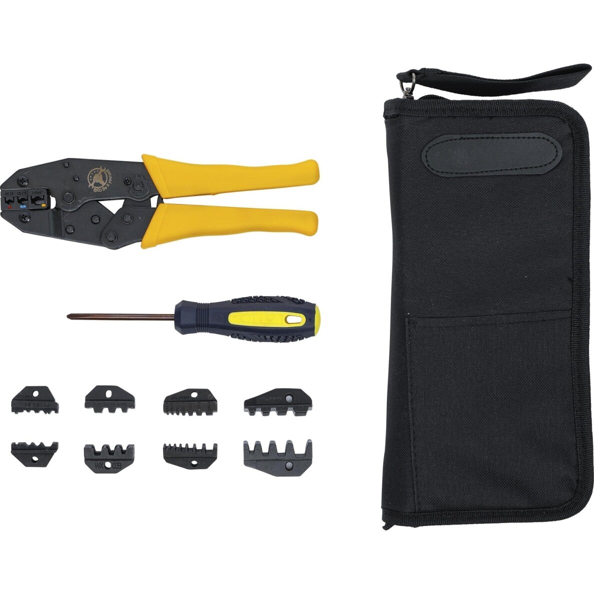 Replės jungčių užspaudimui su keičiamais antgaliais | 7 vnt. BGS 2 Replės jungčių užspaudimui su keičiamais antgaliais | 7 vnt. BGS 2