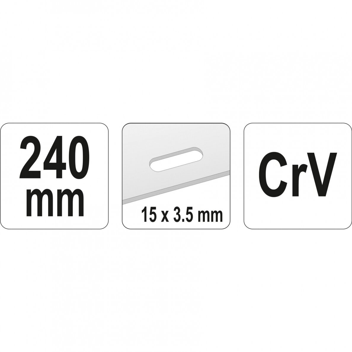 Replės skardai skirtos angų išpjovimui 15 x 3,5mm 240mm YT-18975 2