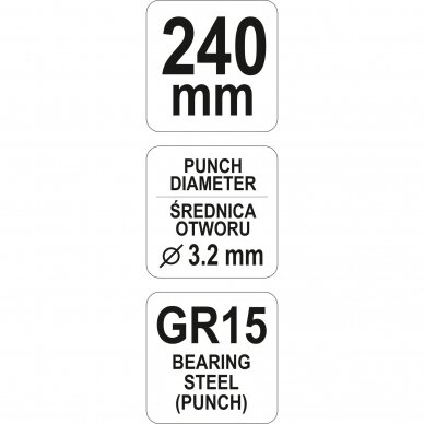 Replės apvalioms skylėms daryti 240 mm 3 Replės apvalioms skylėms daryti 240 mm 3