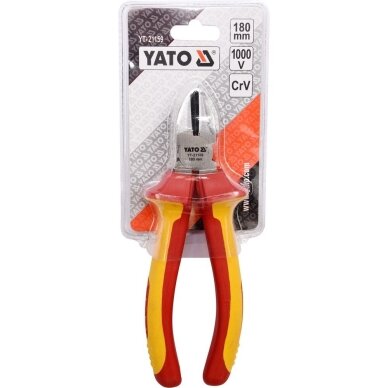 Replės aukštos įtampos laidams šoninio kirpimo 180mm, VDE 1000V YATO 2 Replės aukštos įtampos laidams šoninio kirpimo 180mm, VDE 1000V YATO 2