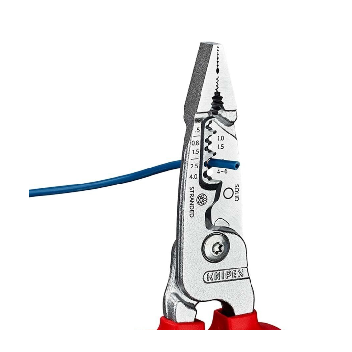Replės elektros instaliacijos darbams daugiafunkcinės VDE 200mm KNIPEX 4 Replės elektros instaliacijos darbams daugiafunkcinės VDE 200mm KNIPEX 4