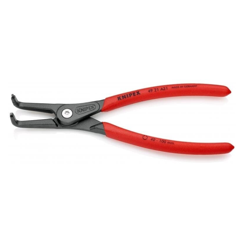 Replės išoriniams žiedams. Lenktos 210mm (Ø40-100mm) KNIPEX