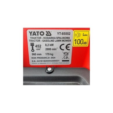 Savaeigis benzininis traktoriukas | kombinuota vejapjovė | 8KW. 96cm YATO 23 Savaeigis benzininis traktoriukas | kombinuota vejapjovė | 8KW. 96cm YATO 23