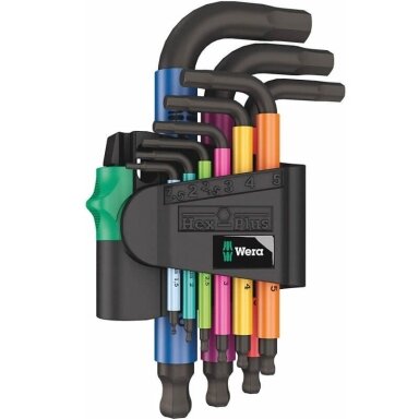 Šešiakampių raktų rinkinys WERA 950/9 Hex-Plus Multicolor Šešiakampių raktų rinkinys WERA 950/9 Hex-Plus Multicolor