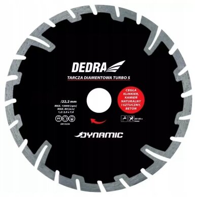 Segmentinis deimantinis diskas Turbo S 125mm DEDRA HP2132 Segmentinis deimantinis diskas Turbo S 125mm DEDRA HP2132