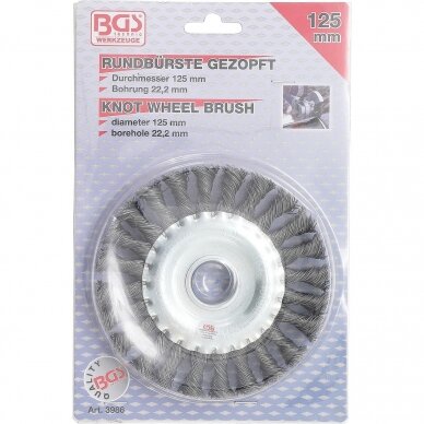 Šepetys disko tipo, stambus plienas 125mm BGS 2 Šepetys disko tipo, stambus plienas 125mm BGS 2
