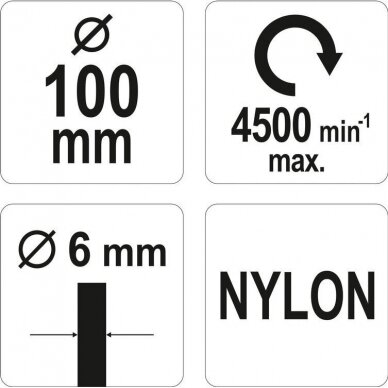 Šepetys plokščias su kotu, Nailonas 100mm YATO 3