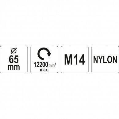 Šepetys puodo tipo Nailonas M14 65mm YT-47785 YATO 3 Šepetys puodo tipo Nailonas M14 65mm YT-47785 YATO 3