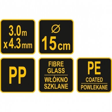 Šepetys su trosu kaminų valymui 150 mm, 3 m 2