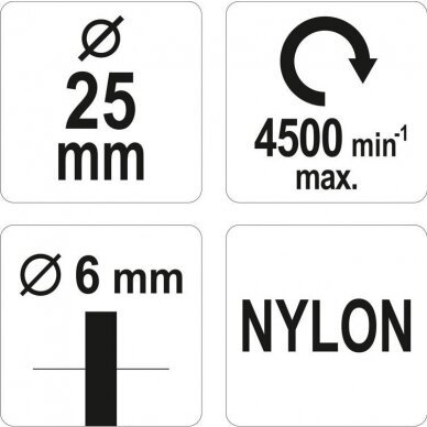 Šepetys teptuko tipo su kotu, Nailonas, 25mm YATO 3