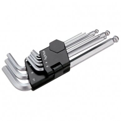 Šešiakampių šarnyrinių raktų komplektas ilgas tipas 1.5-10mm  9vnt. 2