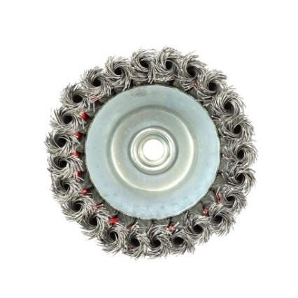 Šepetys vielinis puodo tipo, susuktas, su žiedu M14 Ø125mm 2 Šepetys vielinis puodo tipo, susuktas, su žiedu M14 Ø125mm 2