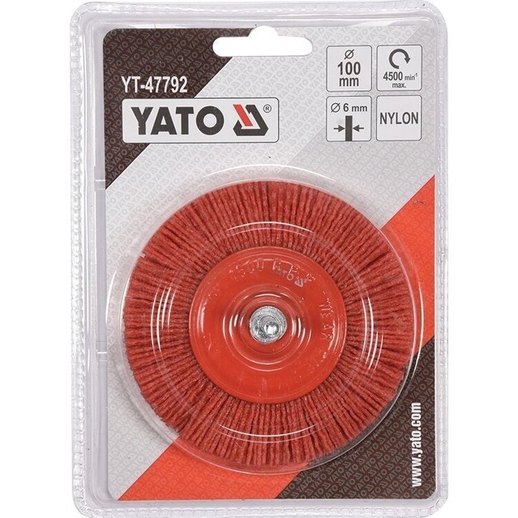 Šepetys plokščias su kotu, Nailonas 100mm YATO 2 Šepetys plokščias su kotu, Nailonas 100mm YATO 2
