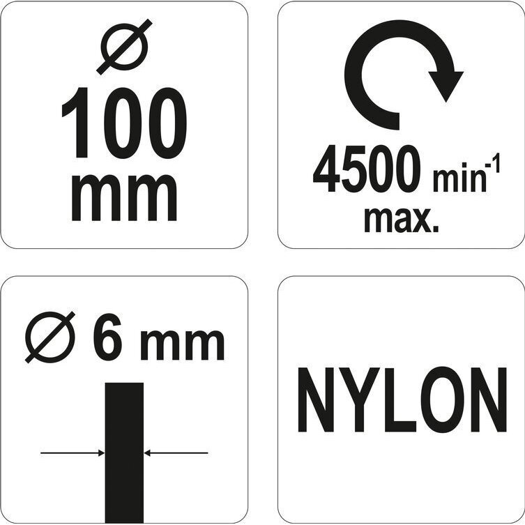 Šepetys plokščias su kotu, Nailonas 100mm YATO 3 Šepetys plokščias su kotu, Nailonas 100mm YATO 3