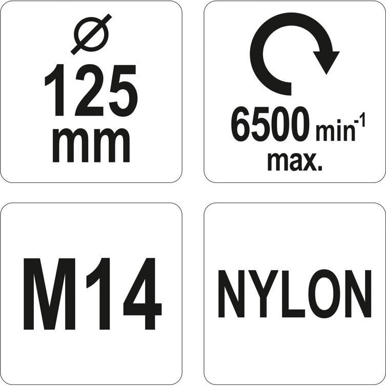 Šepetys puodo tipo Nailonas M14 125mm YT-47787 YATO 3 Šepetys puodo tipo Nailonas M14 125mm YT-47787 YATO 3