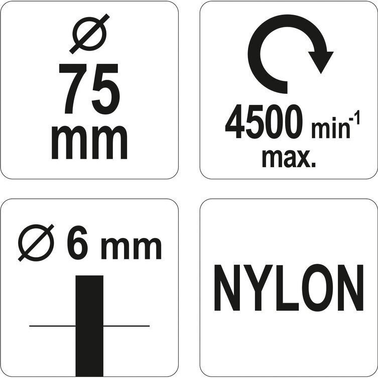 Šepetys puodo tipo su kotu, Nailonas 75mm YATO 3 Šepetys puodo tipo su kotu, Nailonas 75mm YATO 3