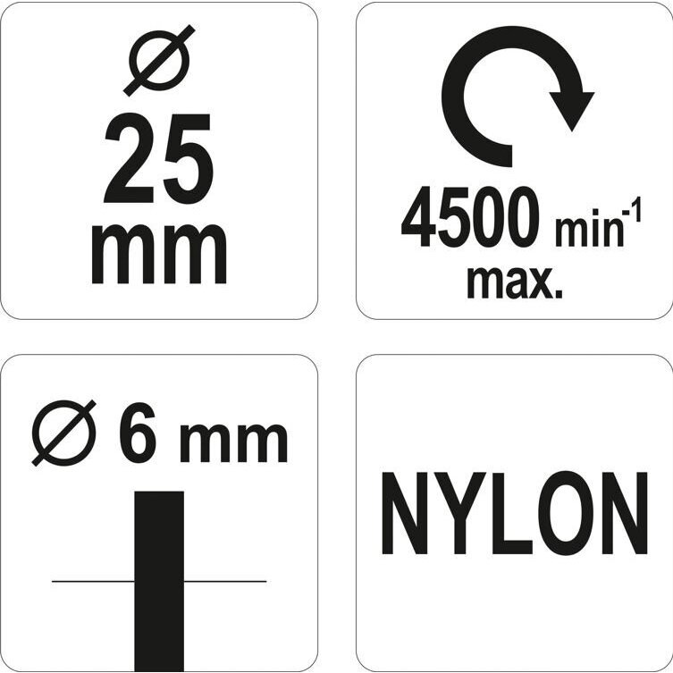Šepetys teptuko tipo su kotu, Nailonas, 25mm YATO 3 Šepetys teptuko tipo su kotu, Nailonas, 25mm YATO 3
