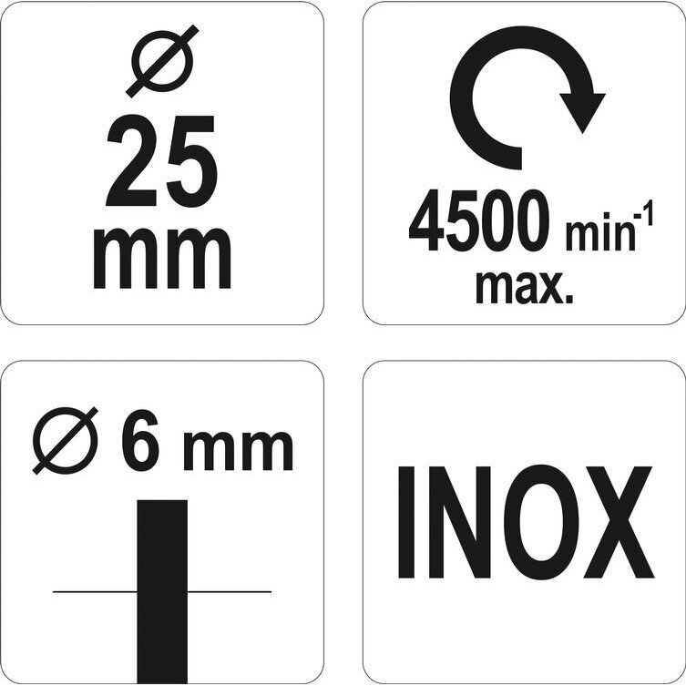 Šepetys teptuko tipo su kotu, nerūdijantis plienas INOX 25mm YATO 2 Šepetys teptuko tipo su kotu, nerūdijantis plienas INOX 25mm YATO 2
