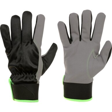 Sintetinės odos pirštinės su lipduku, 11 dydis Sintetinės odos pirštinės su lipduku, 11 dydis