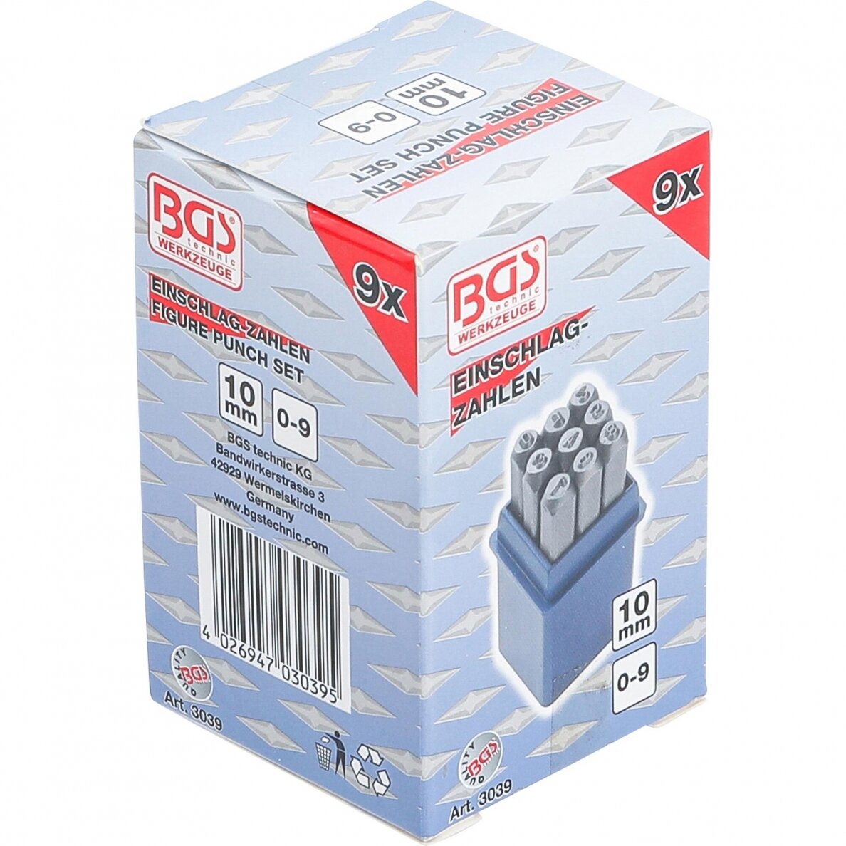 Skaičių išmušėjai 10mm BGS 3039 4 Skaičių išmušėjai 10mm BGS 3039 4