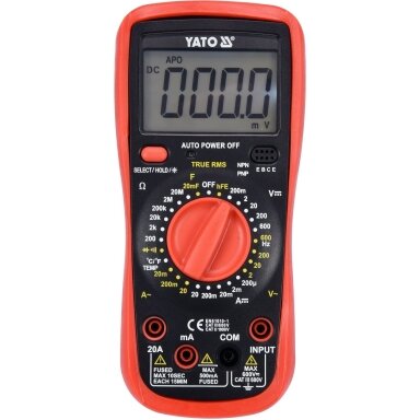 Skaitmeninis daugiafunkcinis testeris TRUE RMS YATO YT-73083 Skaitmeninis daugiafunkcinis testeris TRUE RMS YATO YT-73083