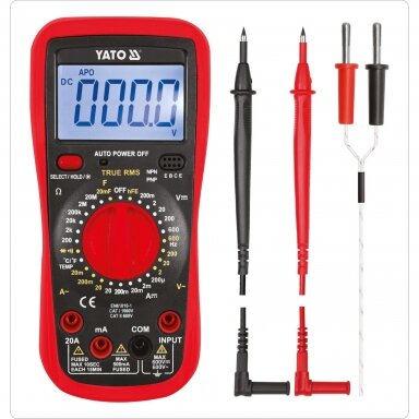 Skaitmeninis daugiafunkcinis testeris TRUE RMS YATO YT-73083 Skaitmeninis daugiafunkcinis testeris TRUE RMS YATO YT-73083