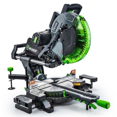Skersinio pjovimo staklės su lazeriu ir slankikliu 305mm 2000W WUBER