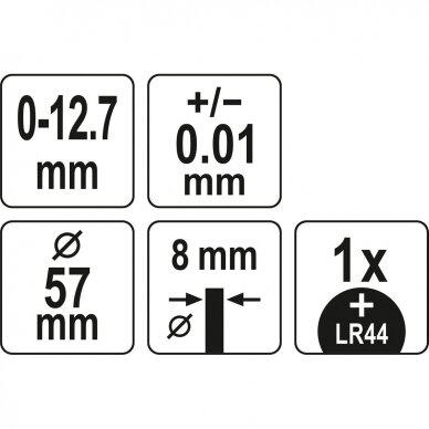 Skaitmeninis indikatorius 0-12.7mm YT-72453 YATO 4