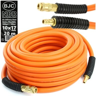 Slėginė pneumatinė žarna 10x17mm 20m (NBR, 20 bar) Guma armuota BJC M82083 Slėginė pneumatinė žarna 10x17mm 20m (NBR, 20 bar) Guma armuota BJC M82083