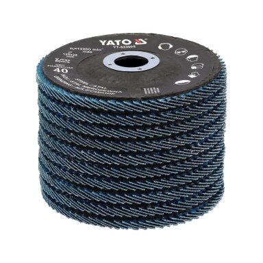 Šlifavimo diskas lapelinis | ZIRCONIUM | P40 | 125X22mm | 10 vnt YATO
