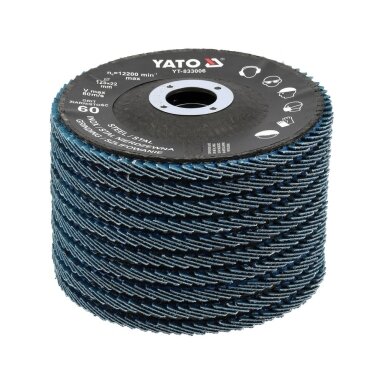 Šlifavimo diskas lapelinis | ZIRCONIUM | P60 | 125X22mm | 10 vnt YATO Šlifavimo diskas lapelinis | ZIRCONIUM | P60 | 125X22mm | 10 vnt YATO