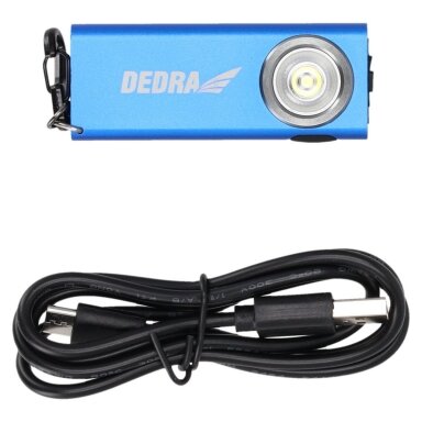 SLIM LED raktų pakabukas žibintuvėlis 210lm, USB-C, DEDRA L0901 SLIM LED raktų pakabukas žibintuvėlis 210lm, USB-C, DEDRA L0901