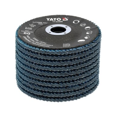 Šlifavimo diskas lapelinis | ZIRCONIUM | P60 | 125X22mm | 10 vnt YATO Šlifavimo diskas lapelinis | ZIRCONIUM | P60 | 125X22mm | 10 vnt YATO