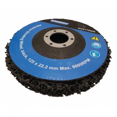 Šlifavimo diskas metalui su abrazyvine medžiaga, juodas 125x22.2mm KingRony FT00055 1 Šlifavimo diskas metalui su abrazyvine medžiaga, juodas 125x22.2mm KingRony FT00055 1