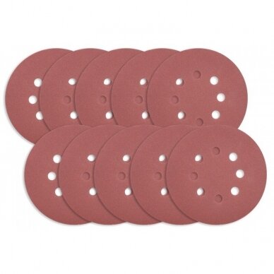 Šlifavimo diskas (velcro) žirafai su skylėm 225 mm / P150 10 vnt. 2 Šlifavimo diskas (velcro) žirafai su skylėm 225 mm / P150 10 vnt. 2