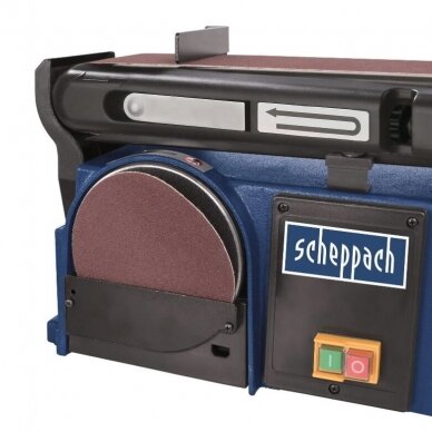 Šlifavimo staklės 370W + šlifavimo juostos diskai, Scheppach BTS900 4