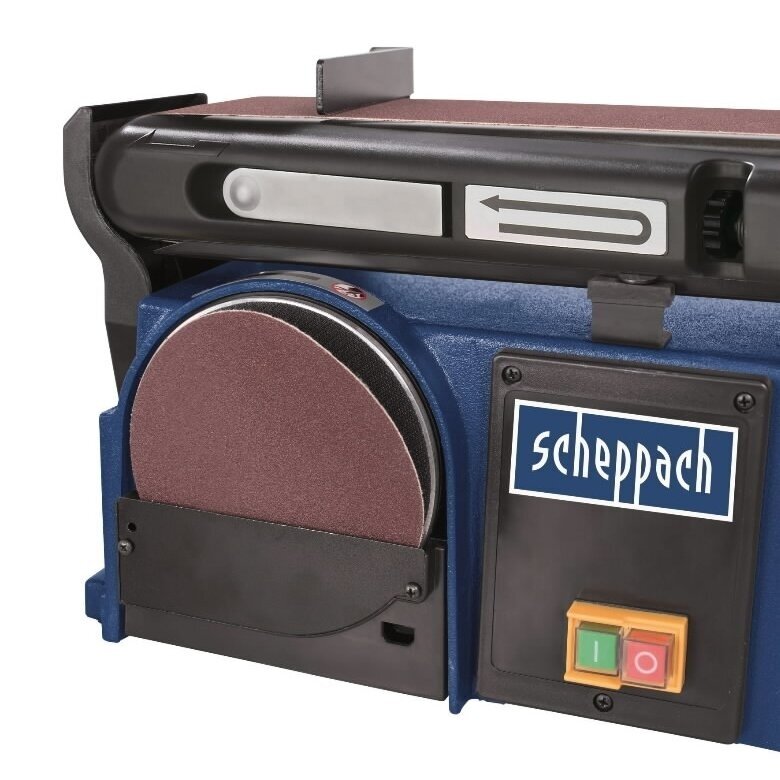 Šlifavimo staklės 370W + šlifavimo juostos diskai, Scheppach BTS900 4