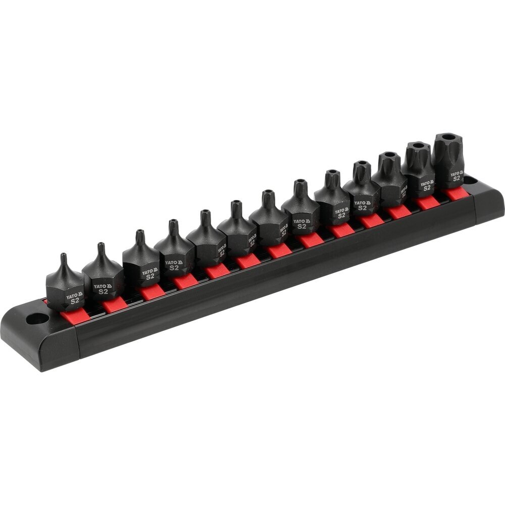 Smūginiai antgaliukai su skylutėmis TORX | T10 - T70 | 3/8" | 13 vnt YATO