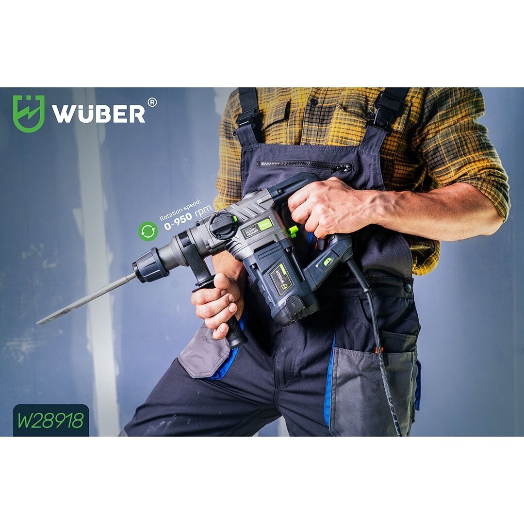Smūginis perforatorius WUBER SDS+ 1100W su 5J smūgio jėga 10 Smūginis perforatorius WUBER SDS+ 1100W su 5J smūgio jėga 10