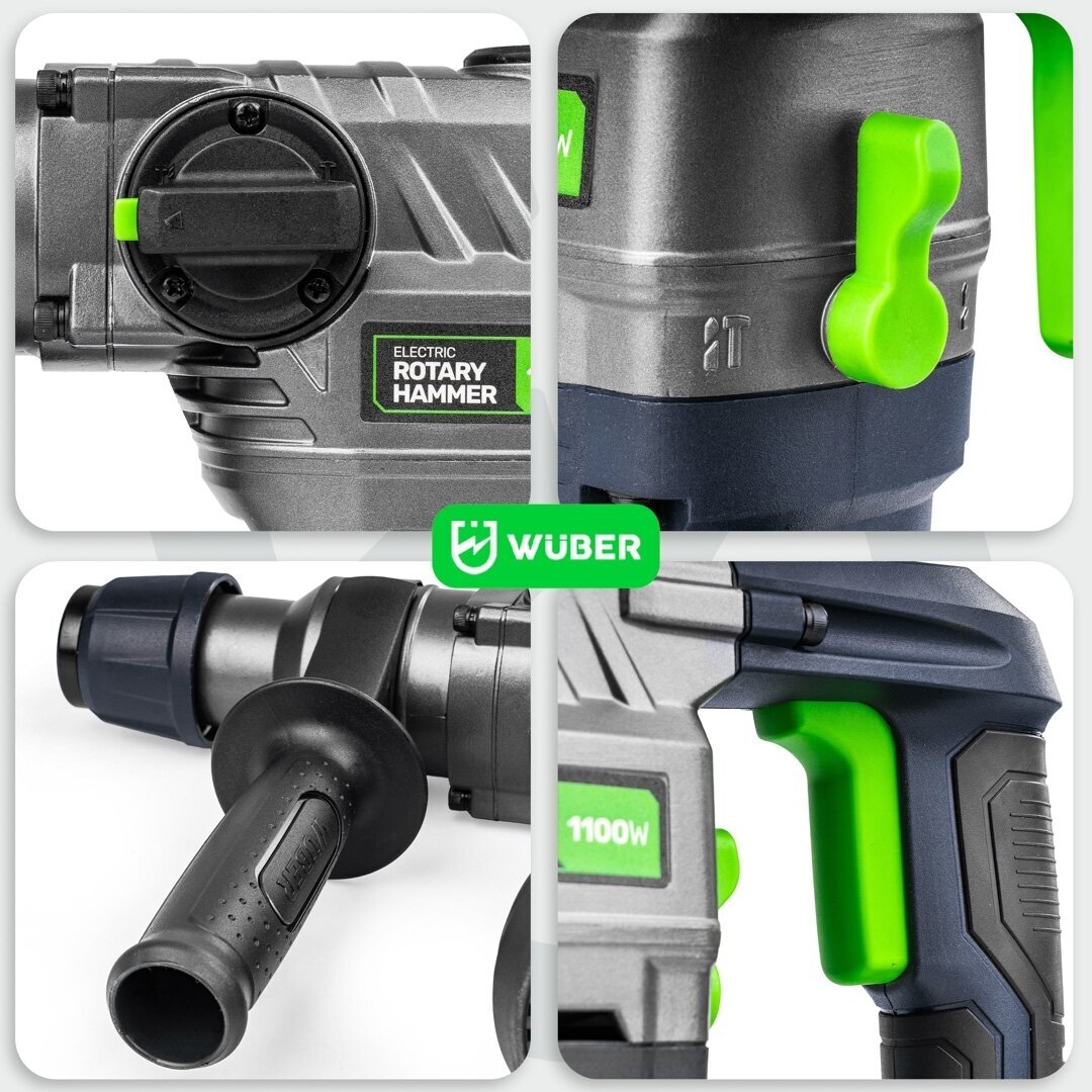 Smūginis perforatorius WUBER SDS+ 1100W su 5J smūgio jėga 9 Smūginis perforatorius WUBER SDS+ 1100W su 5J smūgio jėga 9