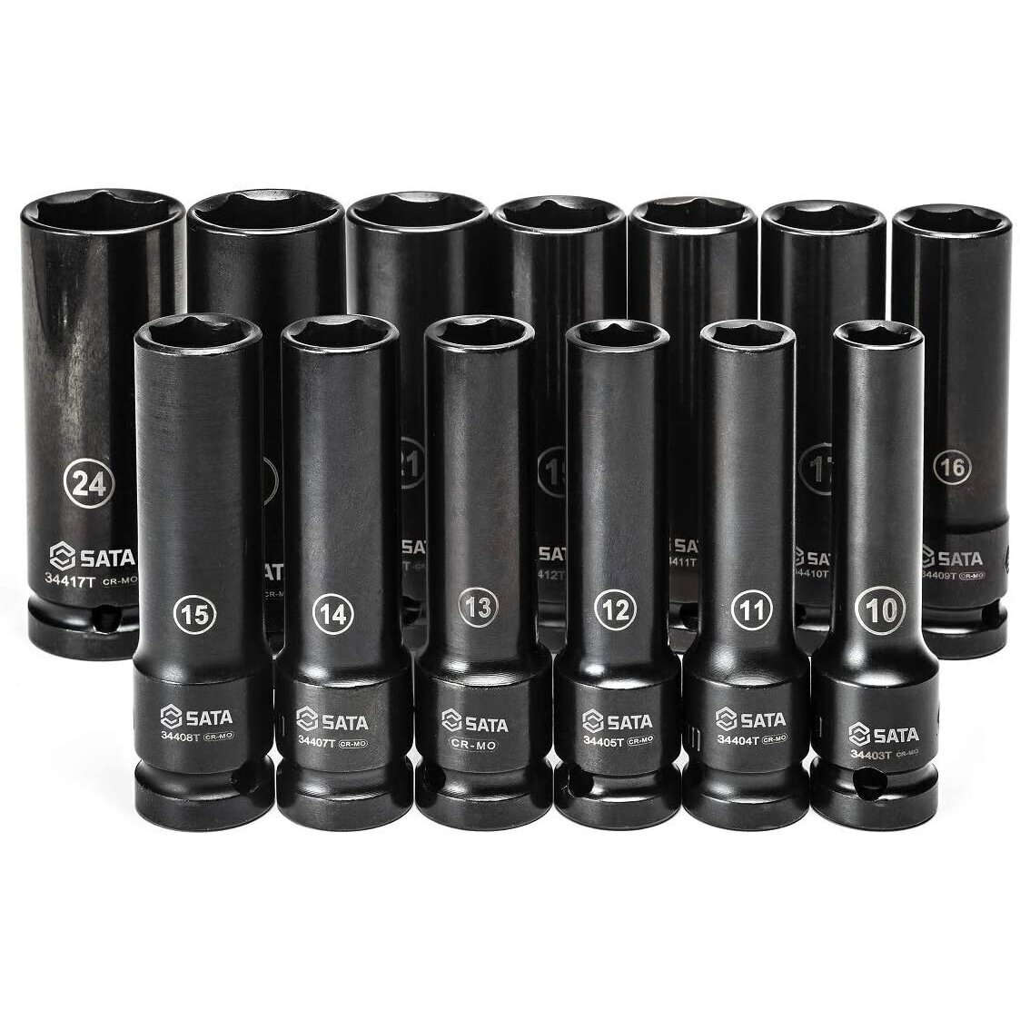 1/2" Smūginių prailgintų galvučių komplektas 10-24mm (PLONASIENĖS) 13 vnt. 1 1/2" Smūginių prailgintų galvučių komplektas 10-24mm (PLONASIENĖS) 13 vnt. 1