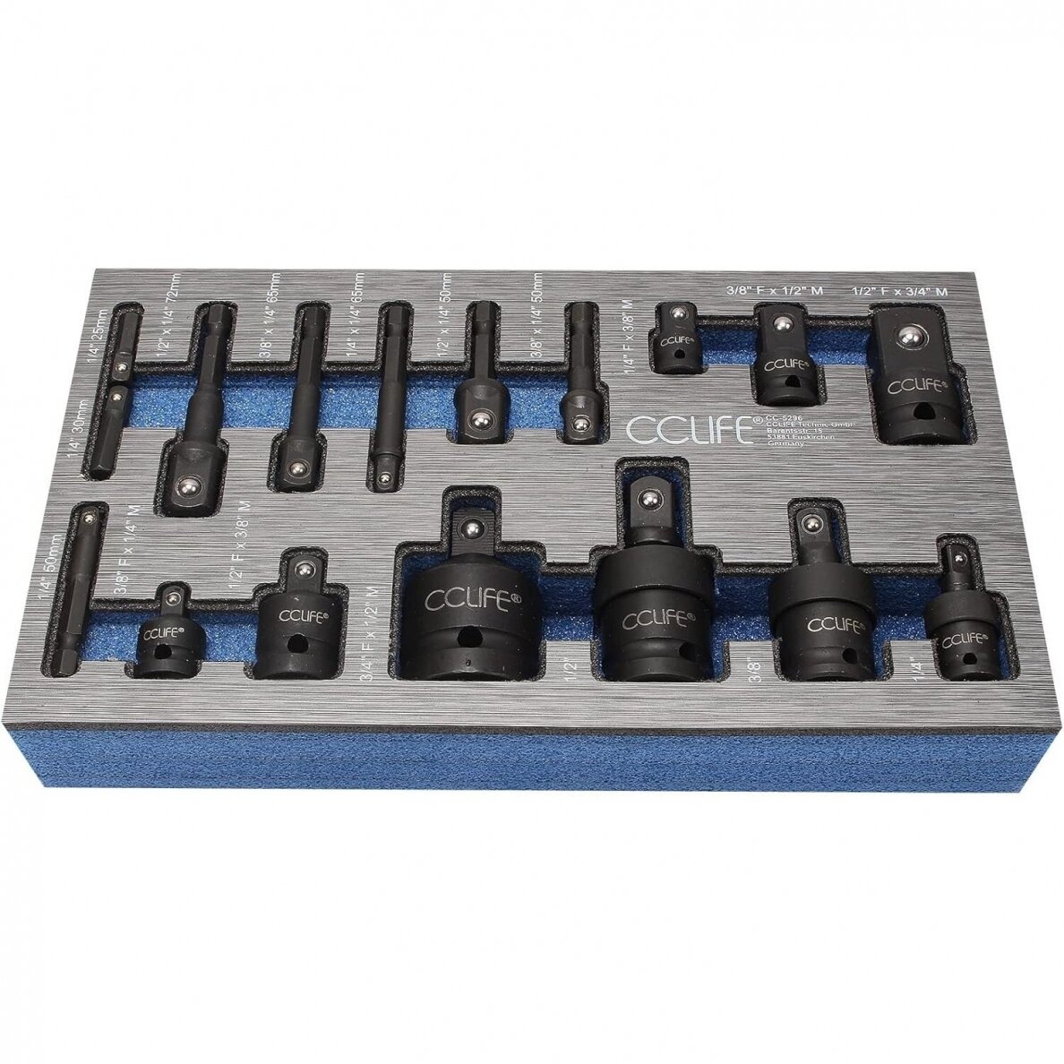 Smūginių adapterių ir šarnyrų, kardanų rinkinys Cr-Mo 17vnt. Essen Tools H640617 2 Smūginių adapterių ir šarnyrų, kardanų rinkinys Cr-Mo 17vnt. Essen Tools H640617 2