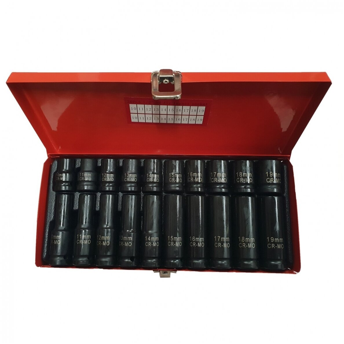 Smūginių galvučių rinkinys 10-19mm (ilgos+trumpos) 1/2" 20vnt. 2 Smūginių galvučių rinkinys 10-19mm (ilgos+trumpos) 1/2" 20vnt. 2