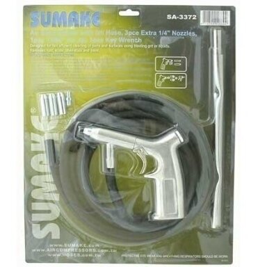 Smėliavimo pistoleto komplektas 8vnt. SA3372 Smėliavimo pistoleto komplektas 8vnt. SA3372