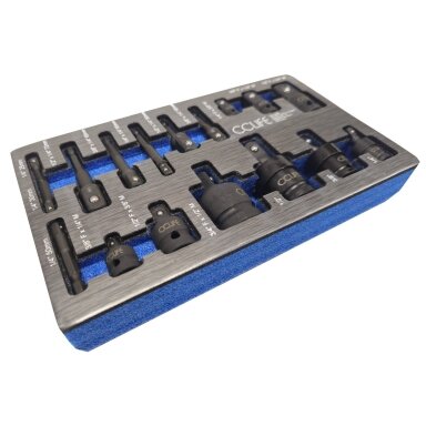 Smūginių adapterių ir šarnyrų, kardanų rinkinys Cr-Mo 17vnt. Essen Tools H640617 Smūginių adapterių ir šarnyrų, kardanų rinkinys Cr-Mo 17vnt. Essen Tools H640617