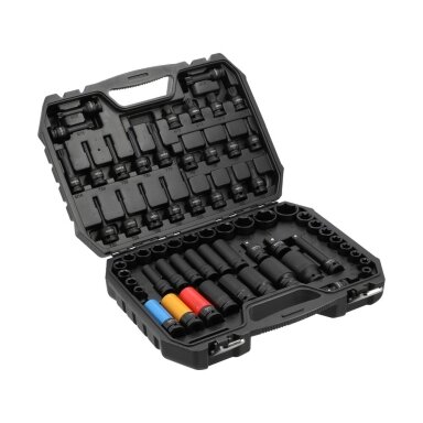 Smūginių galvučių ir antgalių rinkinys | 1/2" | su adapteriais | 64 vnt | 10 - 32 mm YATO